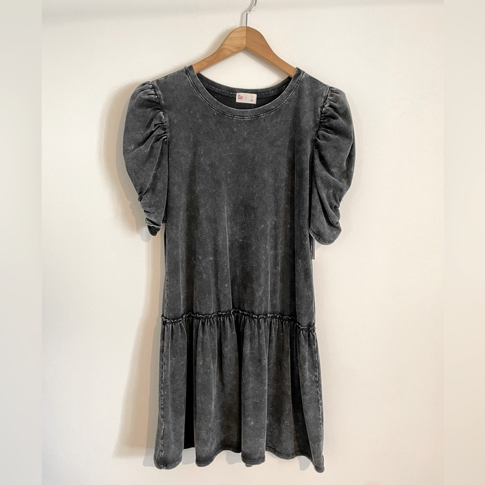 SO  Puffy sleeve casual dress